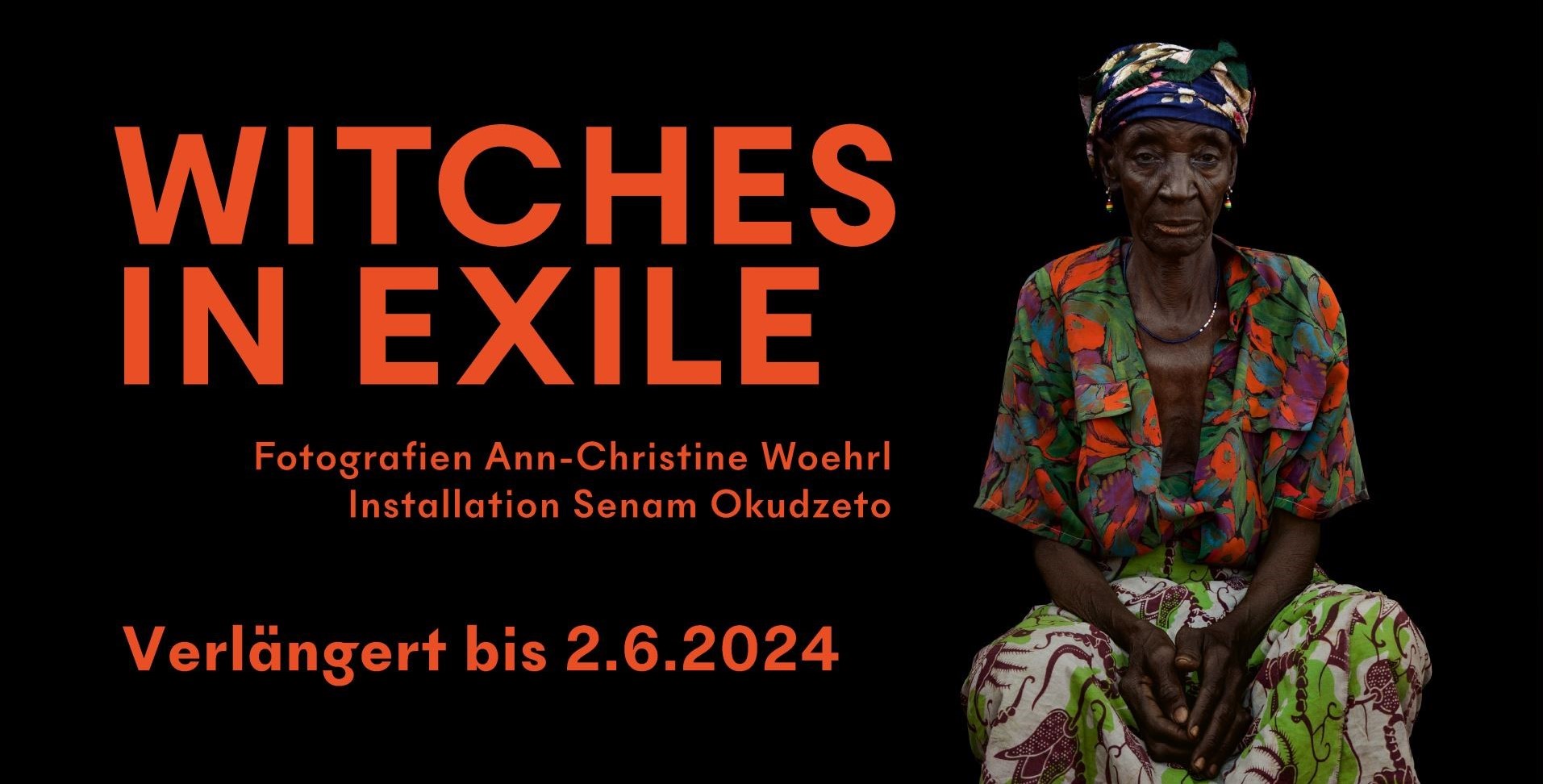 Banner zur Sonderausstellung Witches in Exile